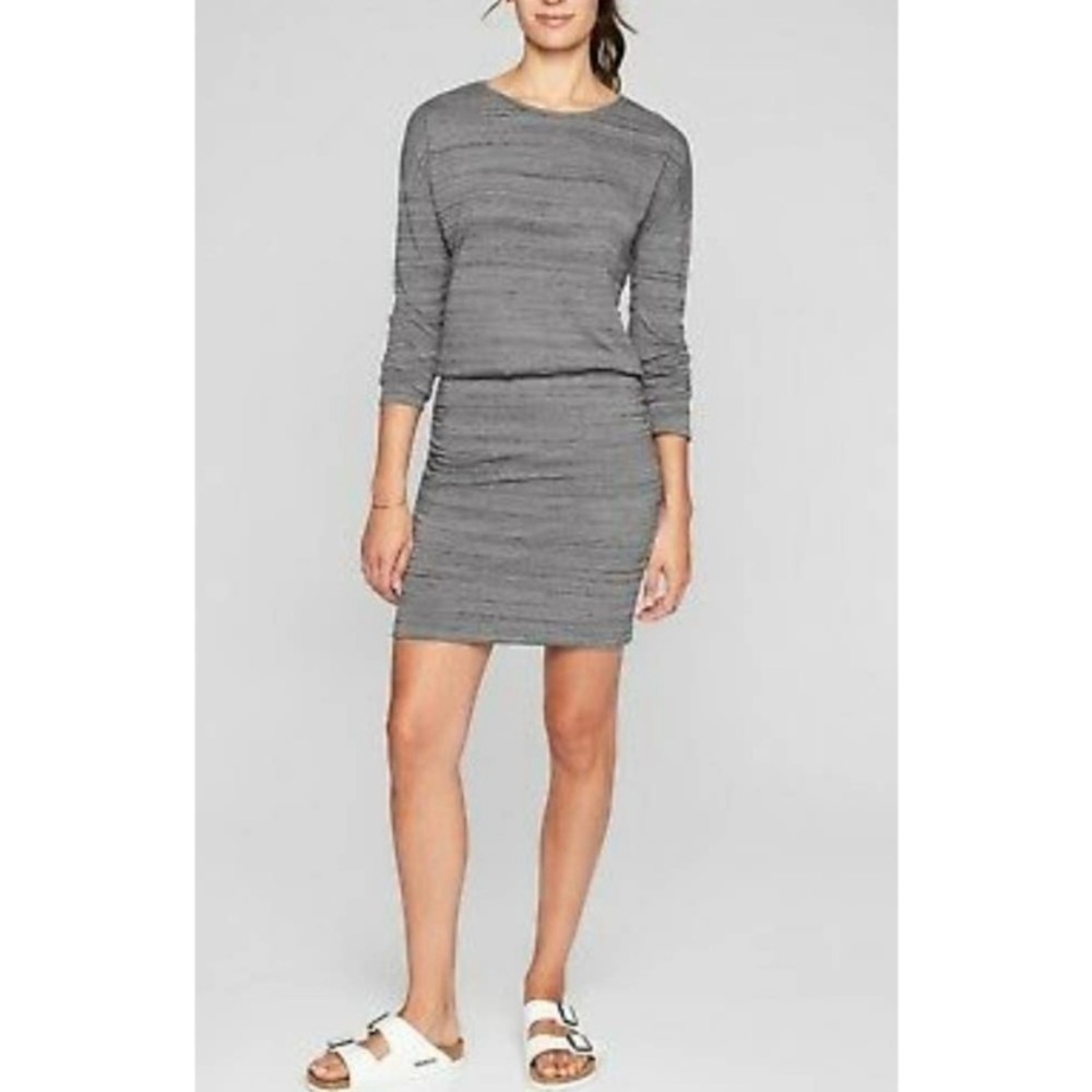 NWT Athleta ‘Avenues’ long sleeve soft stretch knit dress with side ruching M - Picture 2 of 11
